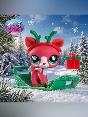 LPS Littlest Pet Shop Sleigh All Day Surprise Pet: G7 #338 Reindeer